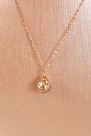 Fireball Single Pearl Drop Necklace