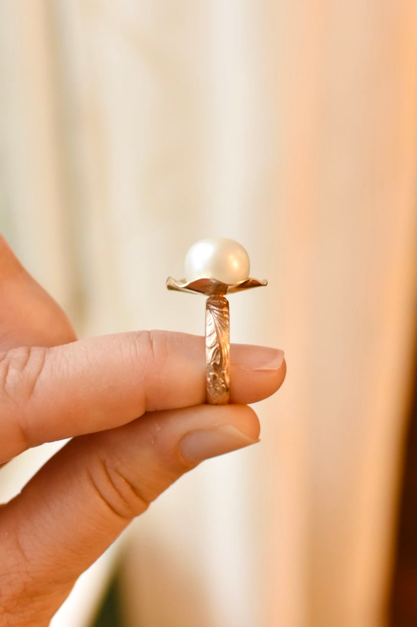 Betsy Pearl Ring 14k Gold by Sylvia Dawe