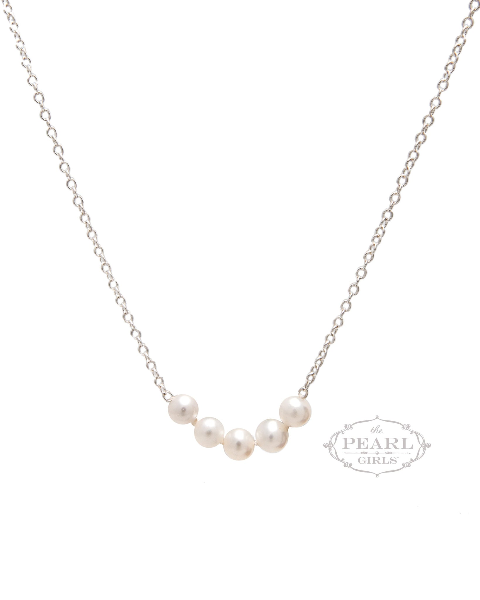 Count Your Blessings Pearl Necklace with MEDIUM Pearls on Chain 20"