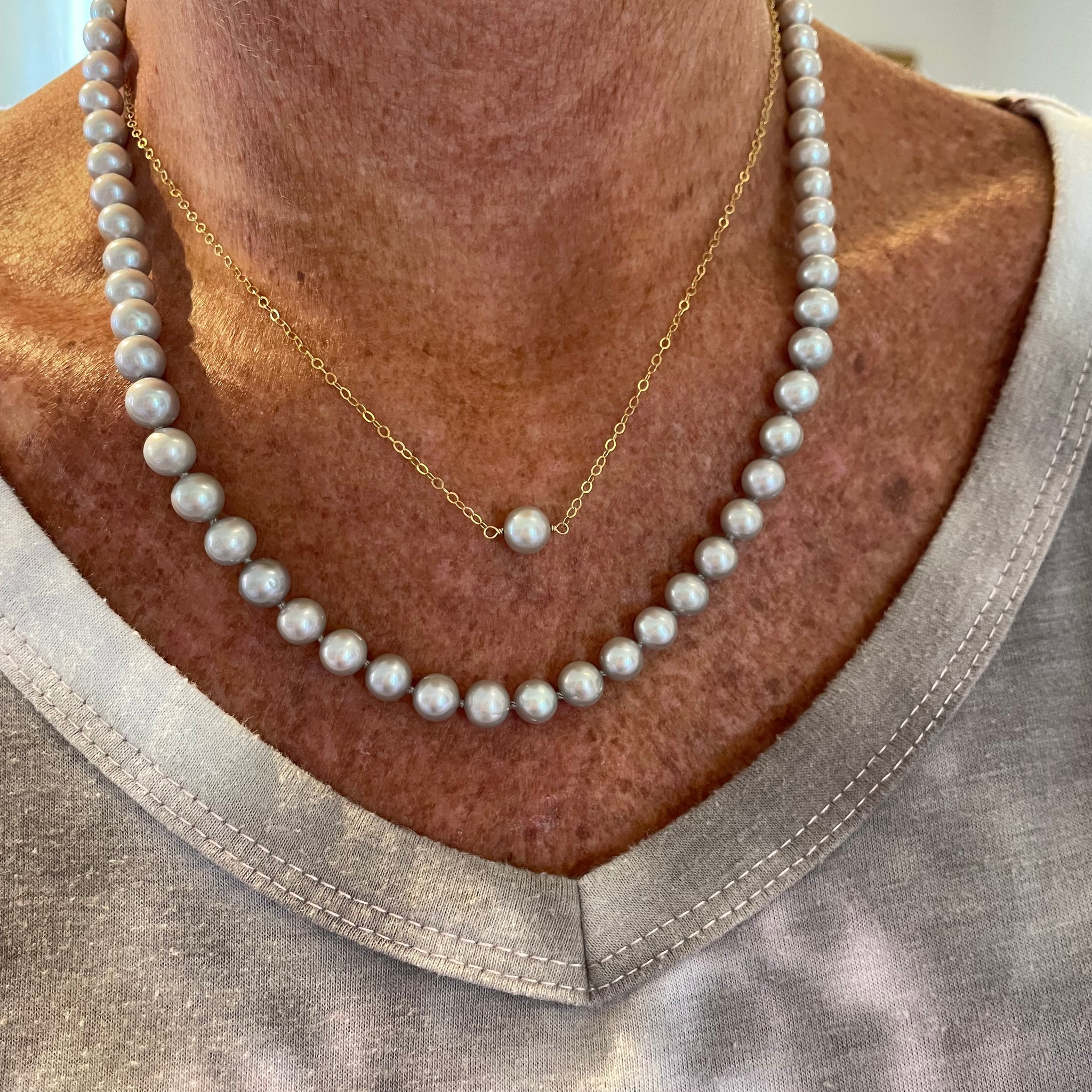 Silver Pearl Necklace