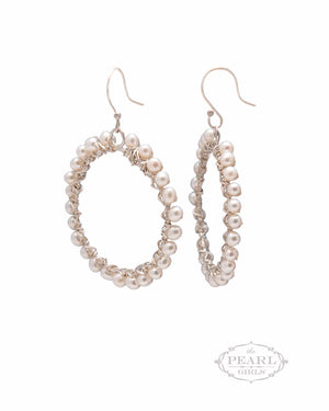 Pearl Hoop Earrings by Sylvia Dawe