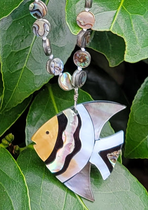 Abalone & Mother-of-Pearl Necklace by Sylvia Dawe