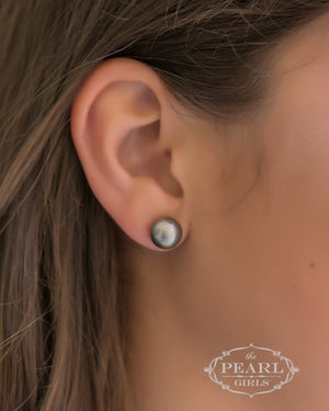 Tahitian Black Pearl Stud Earrings