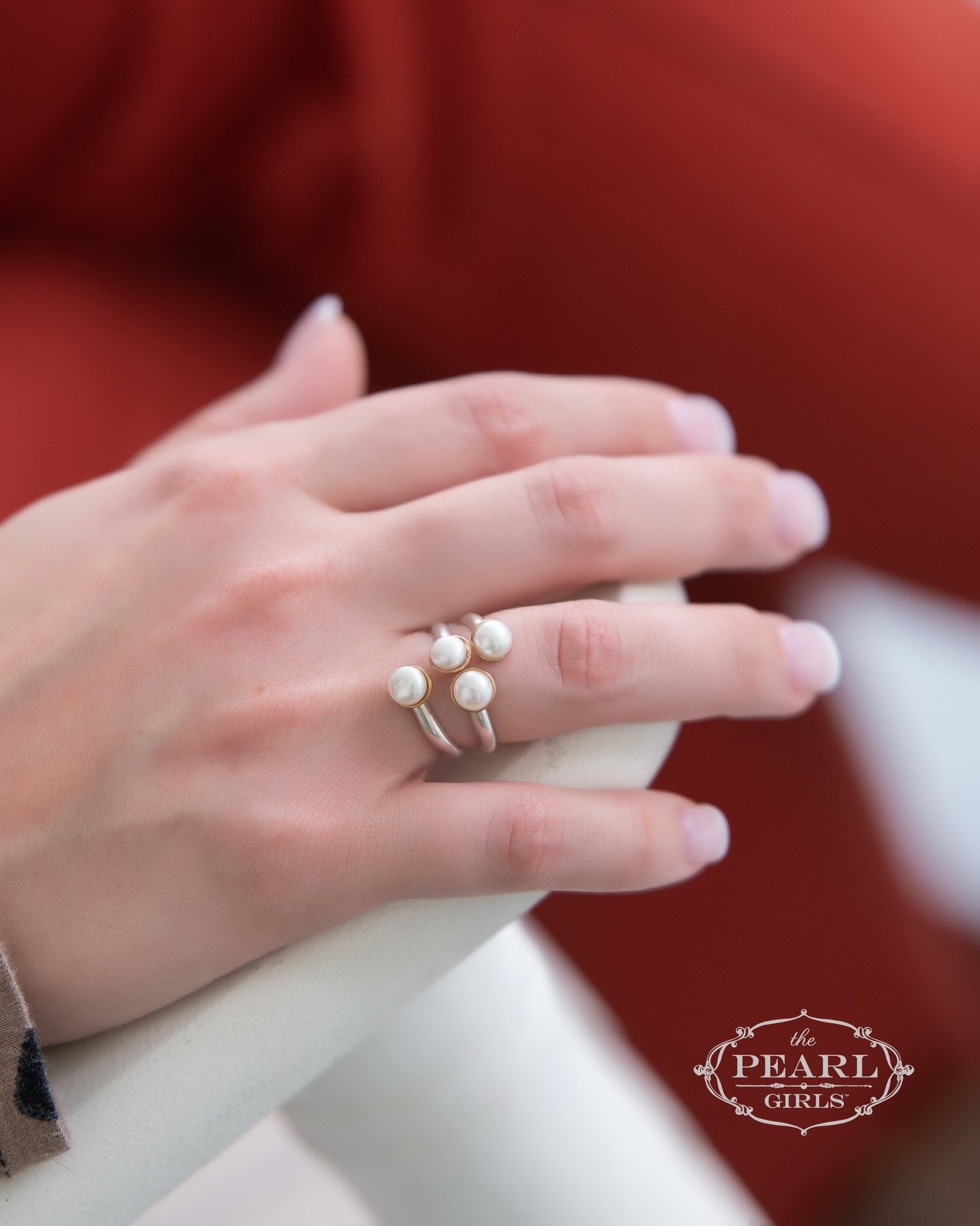 Twin Pearl Ring by Sylvia Dawe